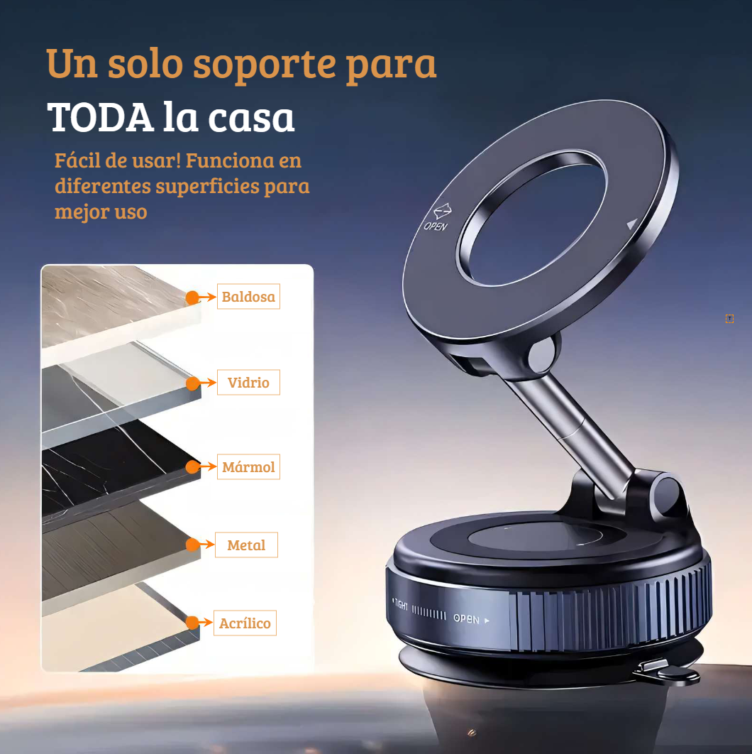 Soporte Magnético PRO Ultra Fuerte 360° — MagSafe | Multisuperficies